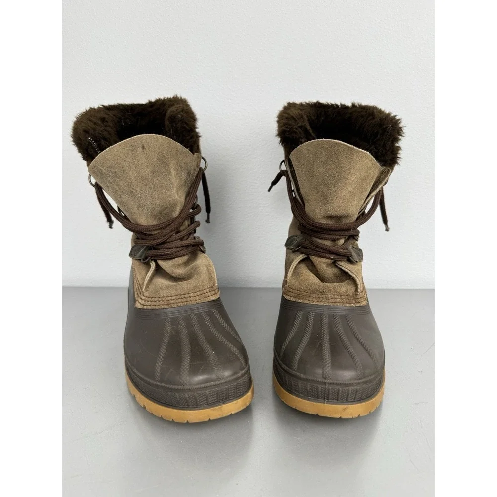 Vintage Sorel Kaufman Tracker Boots Mens 7 Wool Lined Waterproof Winter Badger